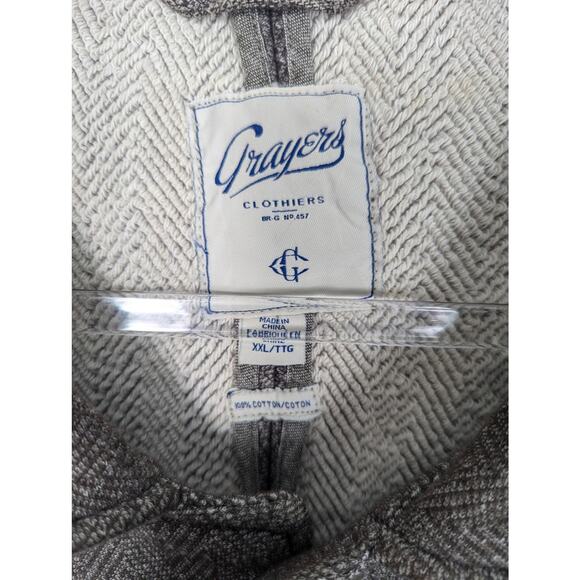 Grayers Herringbone Soft Cotton Blazer Jacket Brown Terry Inside 5 Button XXL - Picture 4 of 8